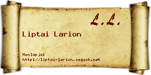 Liptai Larion névjegykártya